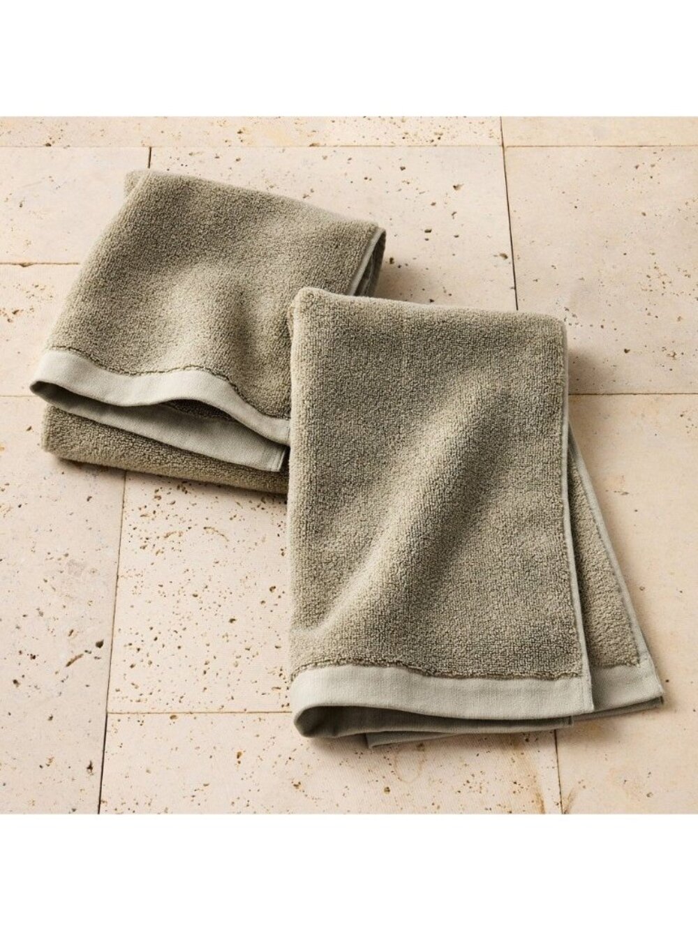 Set Of 2 Casaluna Cotton Modal Hand Towels Dried Sage Absorbent 16" x 30"